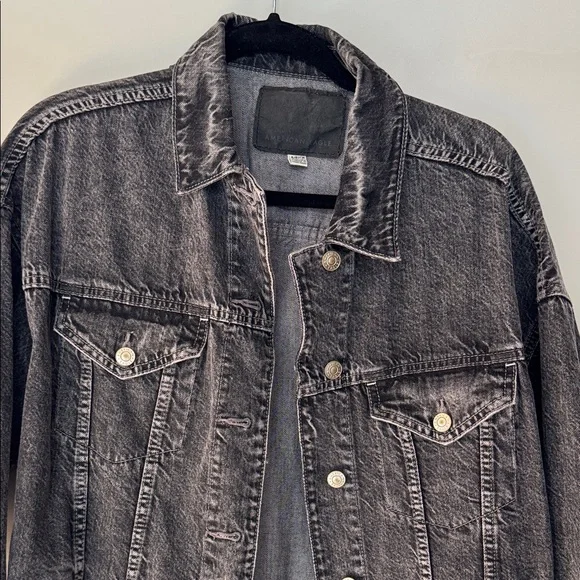 American Eagle Outfitters Faded Black Denim Jacket - Picture 2 of 4